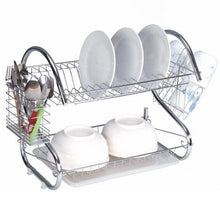 Load image into Gallery viewer, Two-Tier Stainless-Steel Dish Rack - 16" Rack
